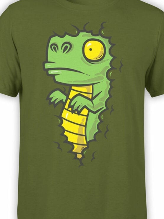 0837 Dinosaur Shirt Dino in the Bush Front Color
