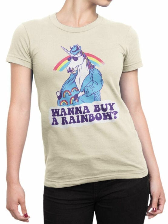 0843 Unicorn Shirt Buy a Rainbow Front Woman