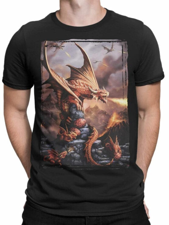 0856 Dragon Shirt Fiery Front Man