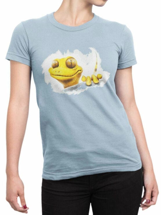 0863 Cool T Shirts Gecko Front Woman