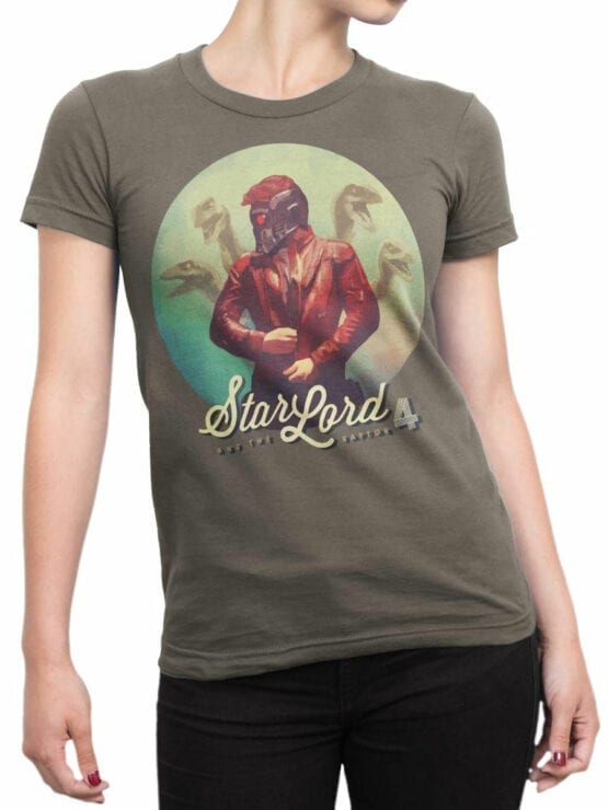 0904 Guardians of the Galaxy T Shirts Raptor Front Woman
