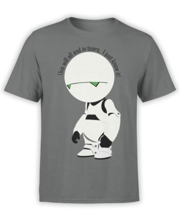 0913 The Hitchhikers Guide to the Galaxy Shirt Marvin I know it Front
