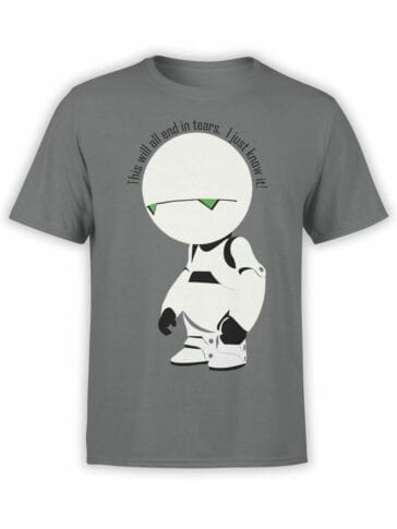 0913 The Hitchhikers Guide to the Galaxy Shirt Marvin I know it Front