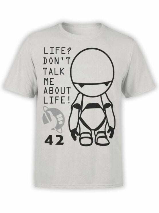 0958 The Hitchhikers Guide to the Galaxy Shirt Marvin 42 Front