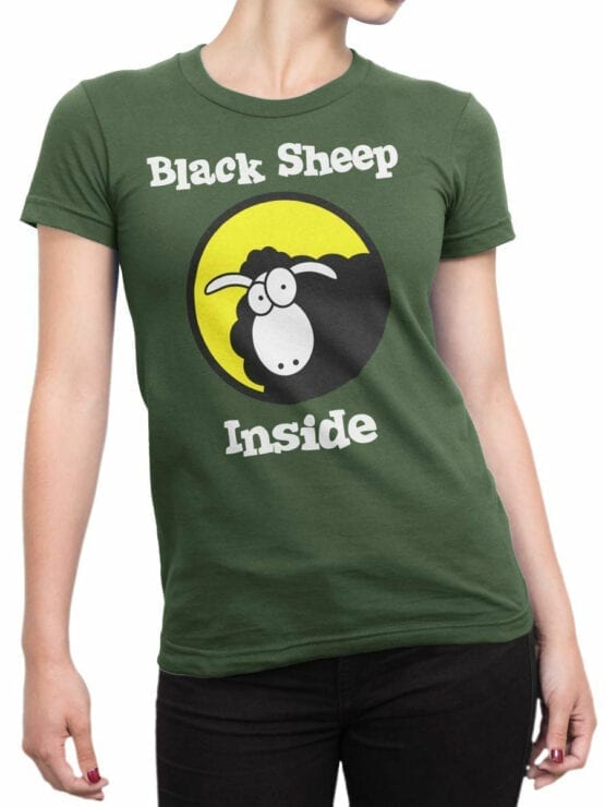 0979 Funny T Shirt Black Sheep Front Woman