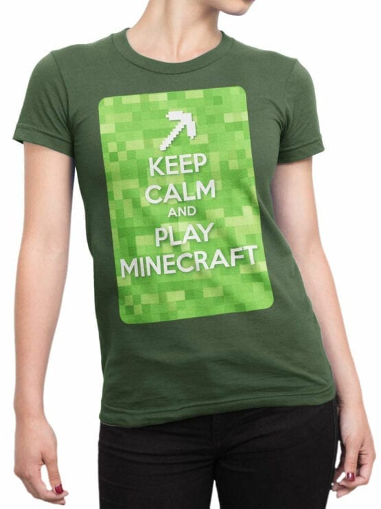 1008 Minecraft T Shirt Calm Front Woman