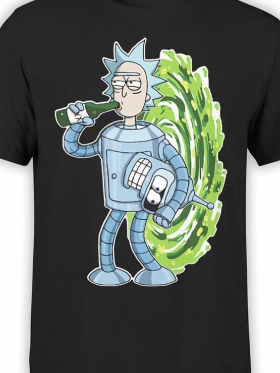 1022 Rick and Morty T Shirt Bender Rick Front Color