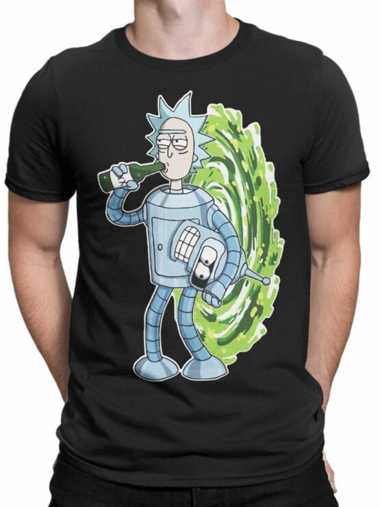 1022 Rick and Morty T Shirt Bender Rick Front Man