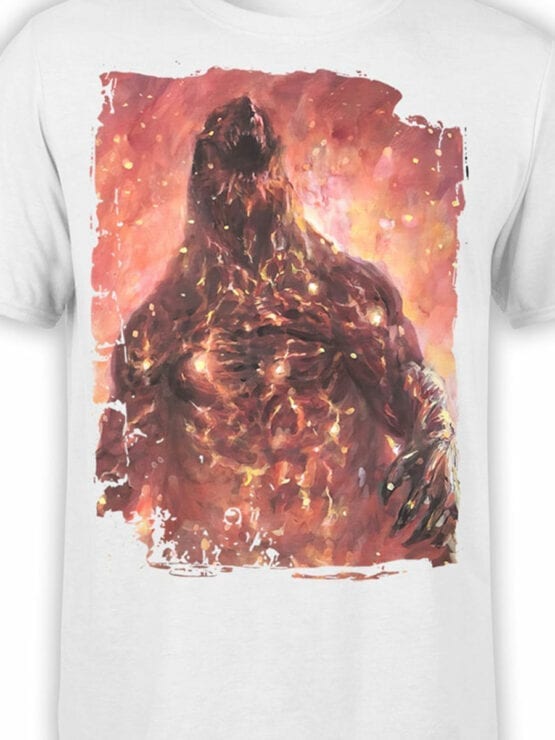 1034 Godzilla T Shirt Fire Front Color