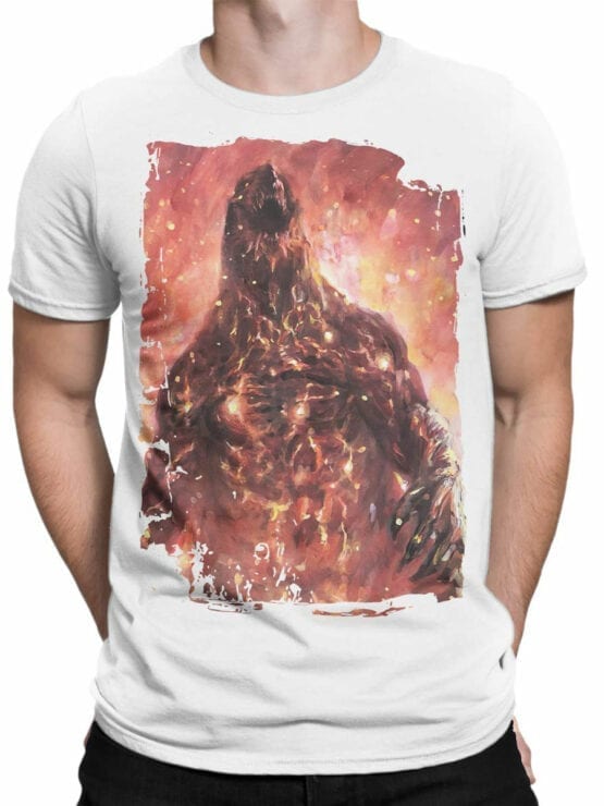 1034 Godzilla T Shirt Fire Front Man