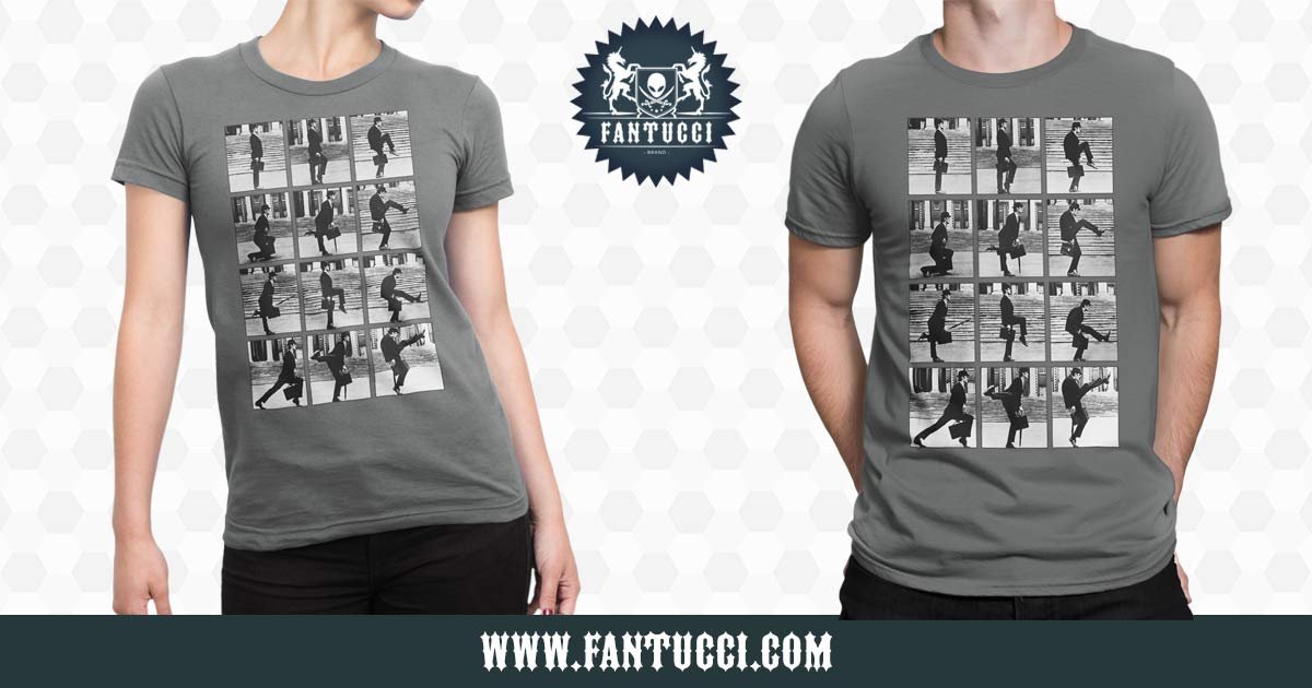 Maglietta Monty Python Ministry Of Silly Walks | Unisex Cotone Grigio | Elbenwald