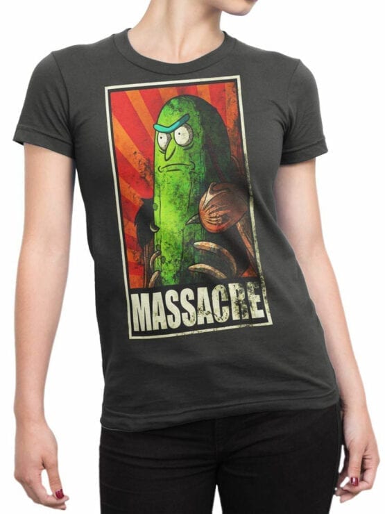 1042 Rick and Morty T Shirt Pickle Rick Front Woman