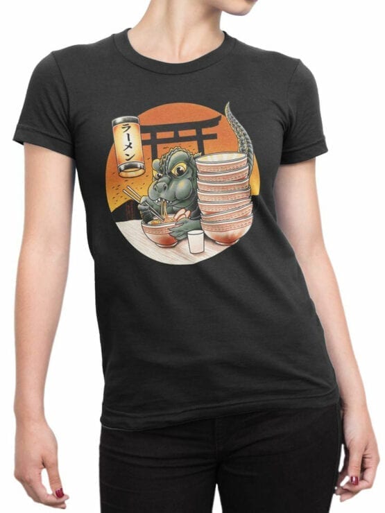 1044 Godzilla T Shirt Cute Front Woman