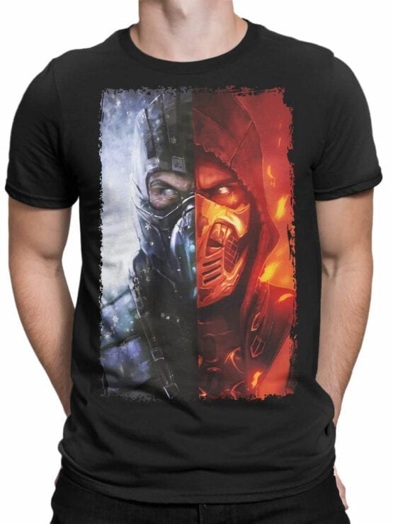 1045 Mortal Kombat T Shirt Divide Front Man
