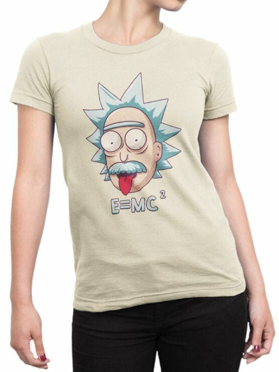 1052 Rick and Morty T Shirt Rick Einstein Front Woman