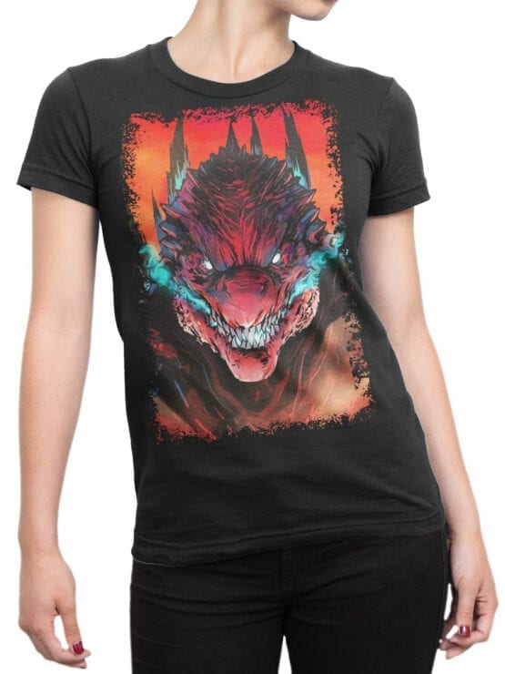 1074 Godzilla T Shirt Rage Front Woman