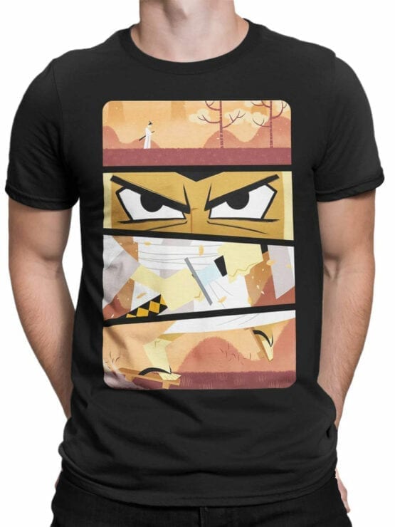 1076 Samurai Jack T Shirt Frames Front Man