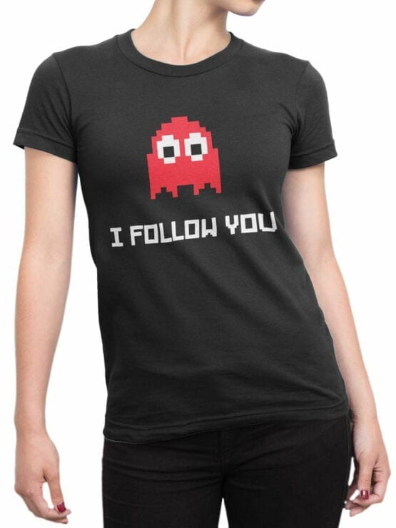 1118 Pac Man T Shirt Follow Front Woman