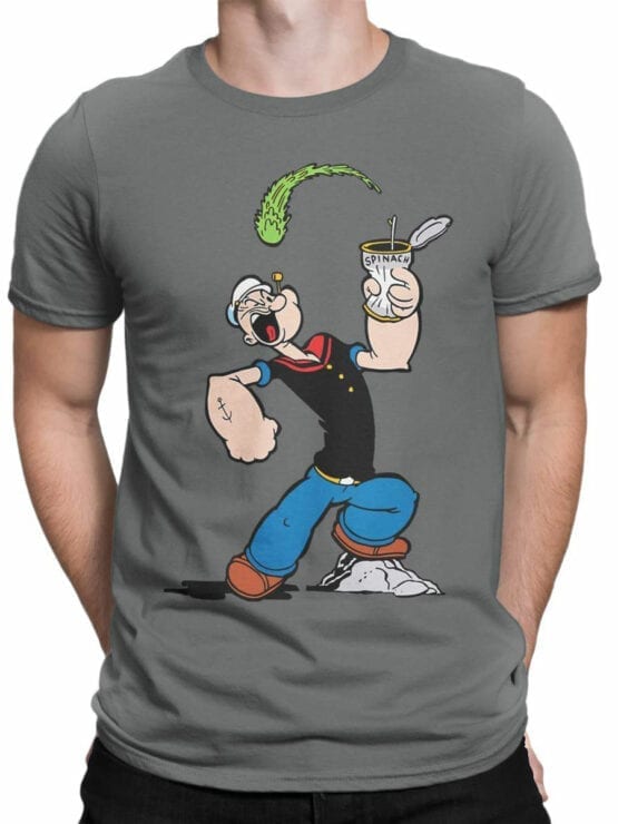 1148 Popeye T Shirt Spinach Front Man