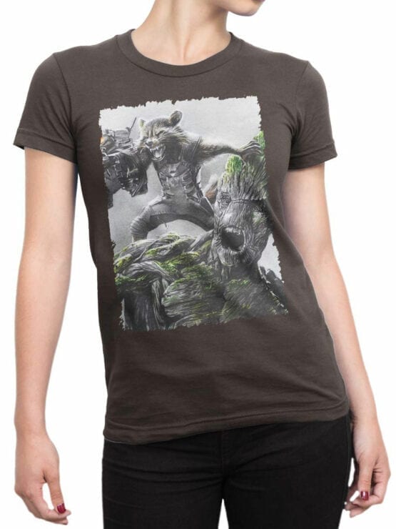 1174 Guardians of the Galaxy T Shirt Battle Front Woman