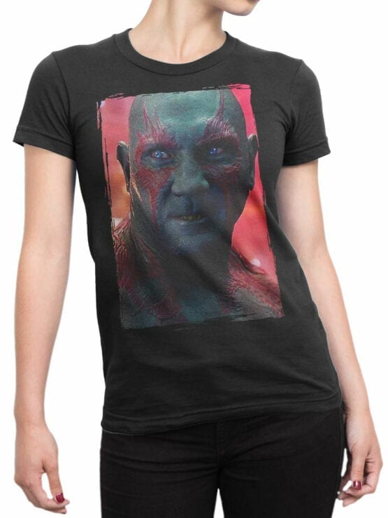 1175 Guardians of the Galaxy T Shirt Drax the Destroyer Front Woman