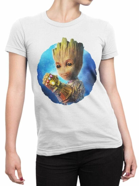 1178 Guardians of the Galaxy T Shirt Thanos Groot Front Woman