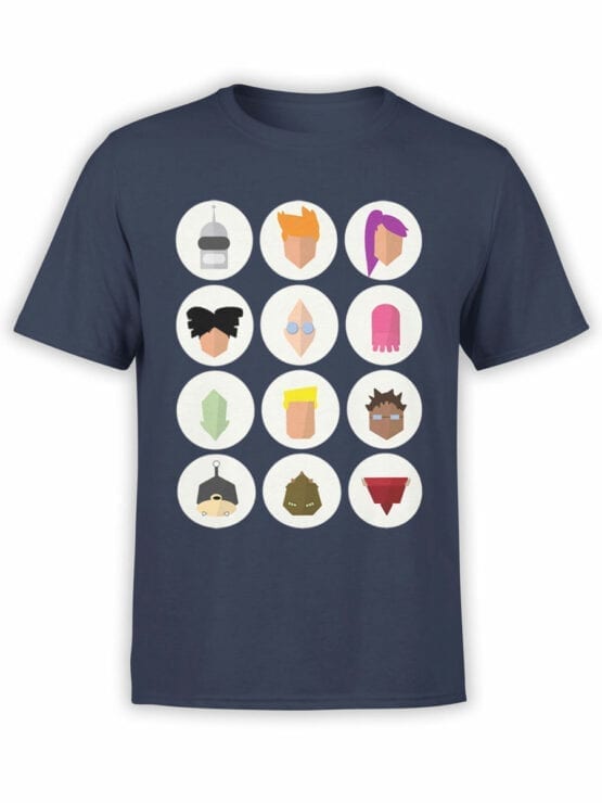 1185 Futurama T Shirt Characters Ico Front