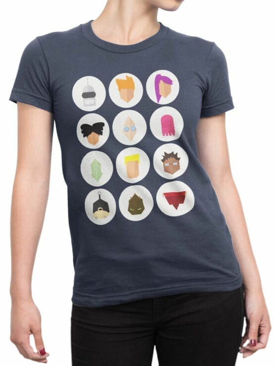 1185 Futurama T Shirt Characters Ico Front Woman
