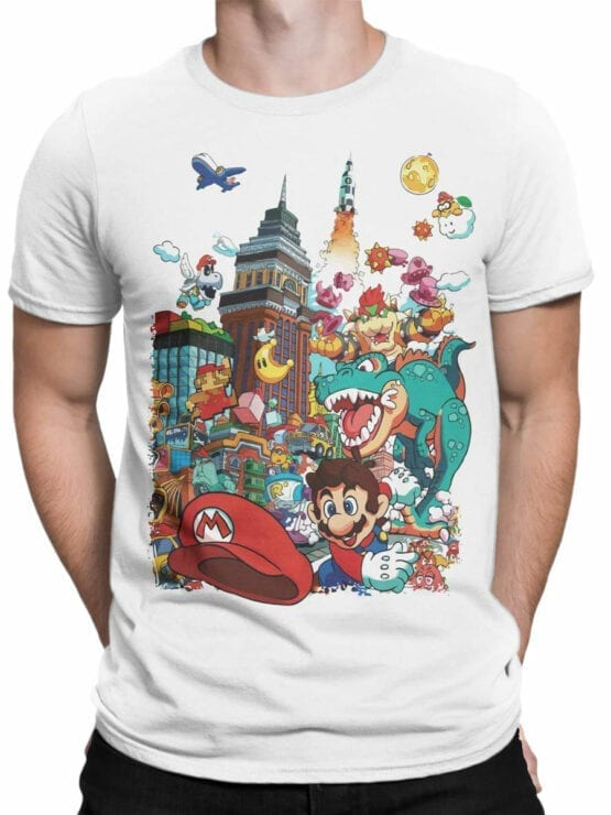 1204 Super Mario T Shirt Characters Front Man