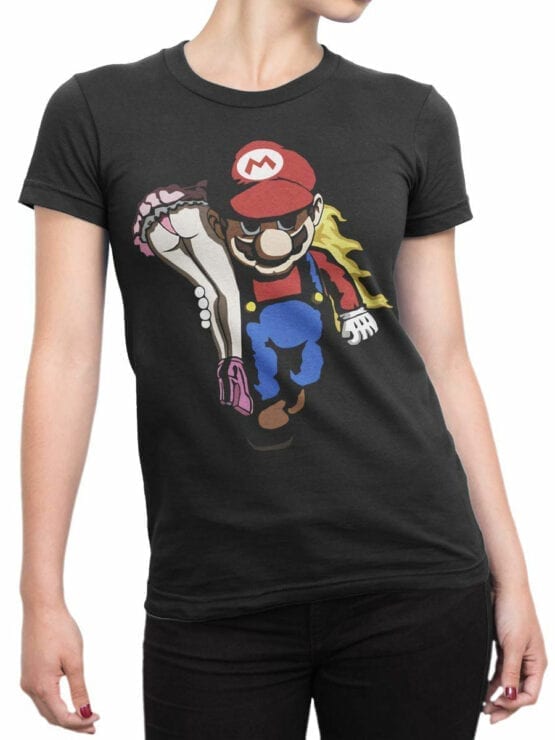 1207 Super Mario T Shirt Rape Front Woman