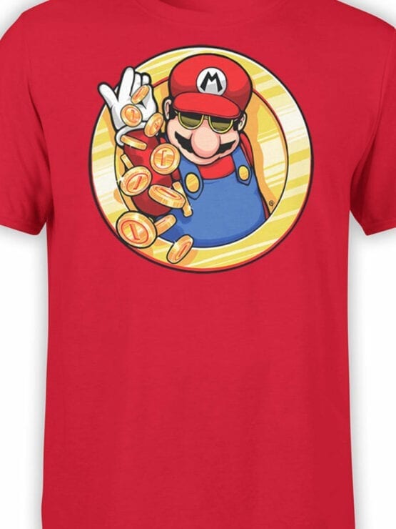 1208 Super Mario T Shirt Cool Front Color