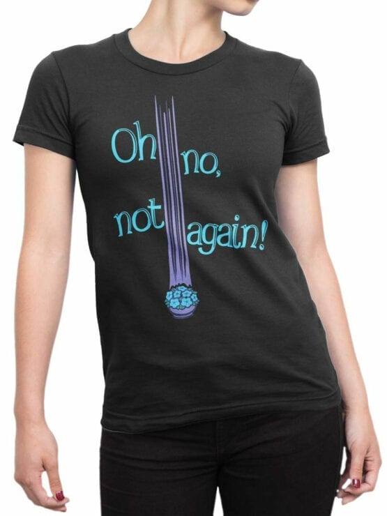 1213 The Hitchhikers Guide to the Galaxy T Shirt Not Again Front Woman