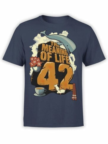 1214 The Hitchhikers Guide to the Galaxy T Shirt Meaning Front