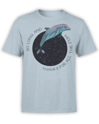 1215 The Hitchhikers Guide to the Galaxy T Shirt Dolphin Front
