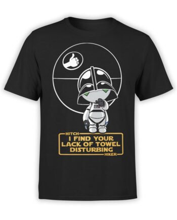 1217 The Hitchhikers Guide to the Galaxy T Shirt Darth Marvin Front