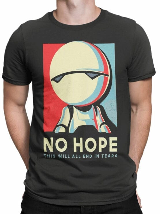 1220 The Hitchhikers Guide to the Galaxy T Shirt No Hope No Hope Front Man