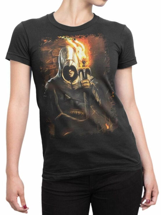 1251 Assassin’s Creed T Shirt Cave Front Woman