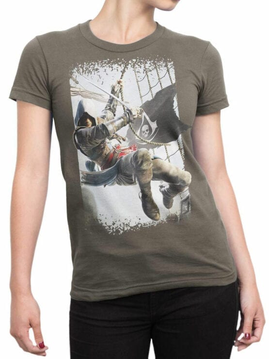 1259 Assassin’s Creed T Shirt Boarding Front Woman
