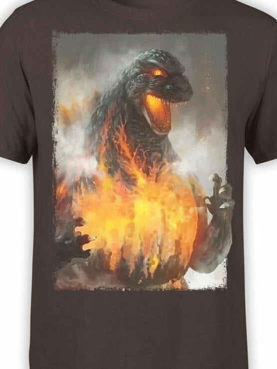 1269 Godzilla T Shirt Fire Front Color