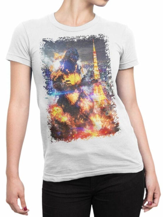 1274 Godzilla T Shirt Paris Front Woman