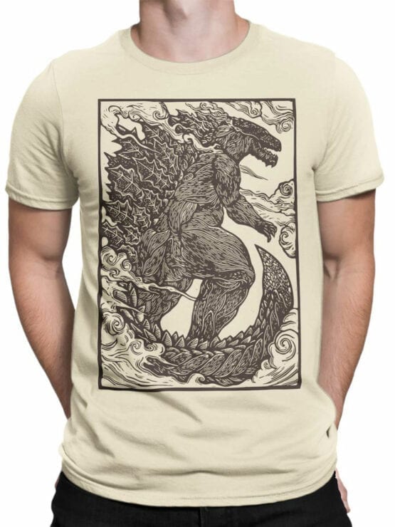 1282 Godzilla T Shirt Engraving Front Man