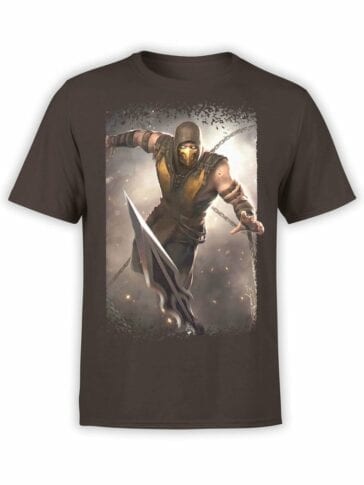 1285 Mortal Kombat T Shirt Scorpion Jump Front