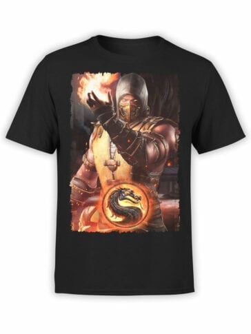 1294 Mortal Kombat T Shirt Fireball Front