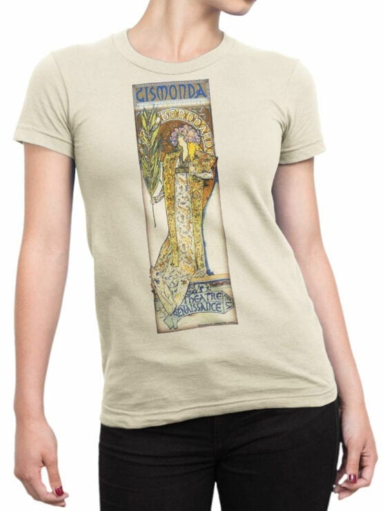 1322 Alphonse Mucha T Shirt Gismonda Front Woman