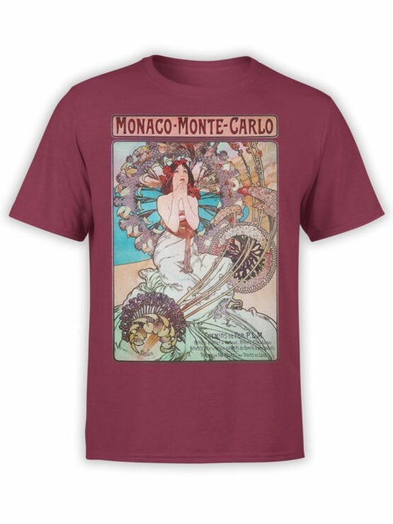 1324 Alphonse Mucha T Shirt Monaco Monte Carlo Front