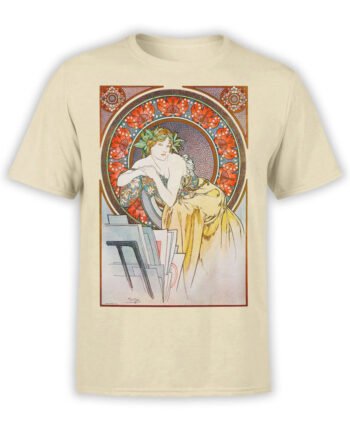 1325 Alphonse Mucha T Shirt La femme au coquelicots Front