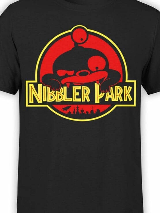 1332 Futurama T Shirt Nibbler Park Front Color