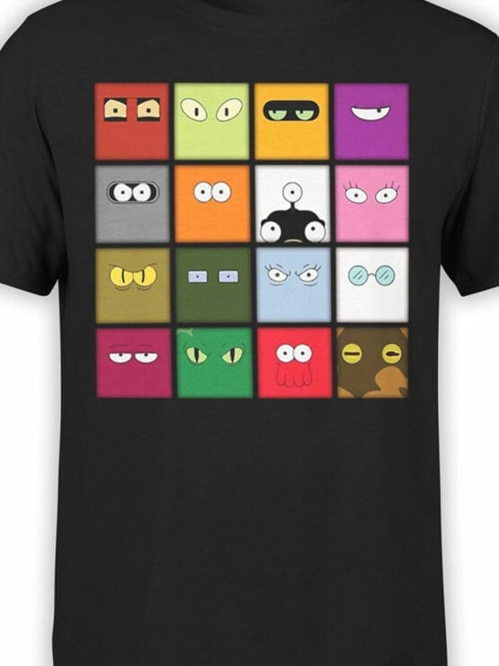 1336 Futurama T Shirt Faces Front Color