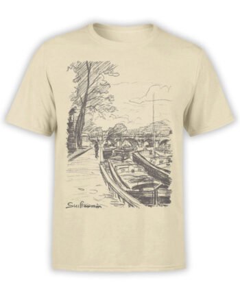 1342 Armand Guillaumin T Shirt Barges Moored to Bank of the Seine Front