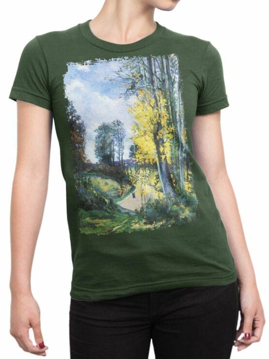 1348 Armand Guillaumin T Shirt Tall Trees in Autumn Front Woman